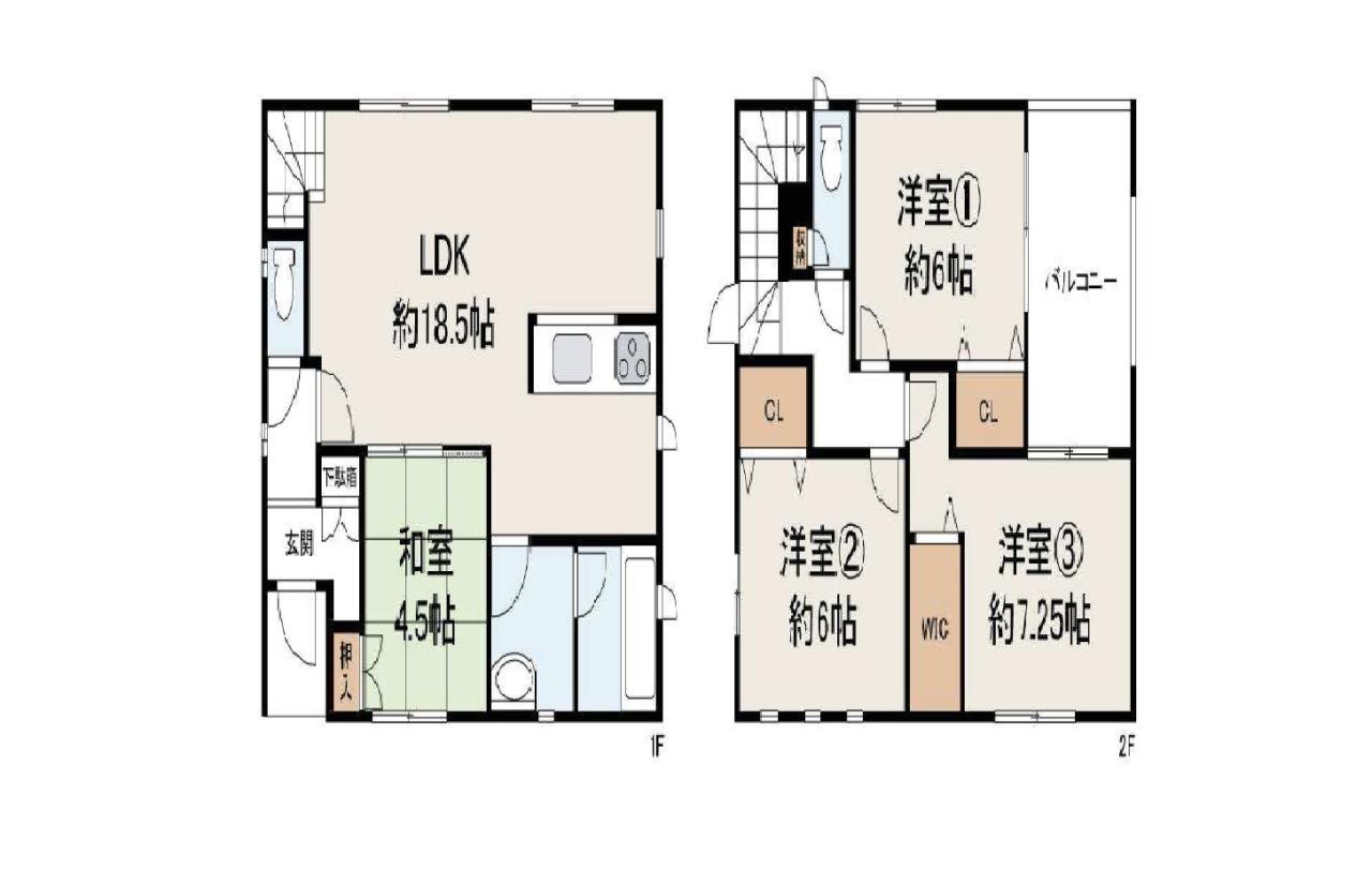 西板持町一戸建て　間取り図