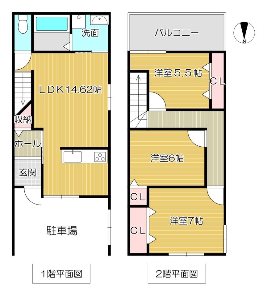 河合一丁目一戸建て西側　間取り