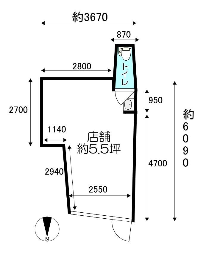 岡2丁目店舗1階　間取り