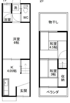 ロッヂｓ天美南３丁目テラスハウス　間取り